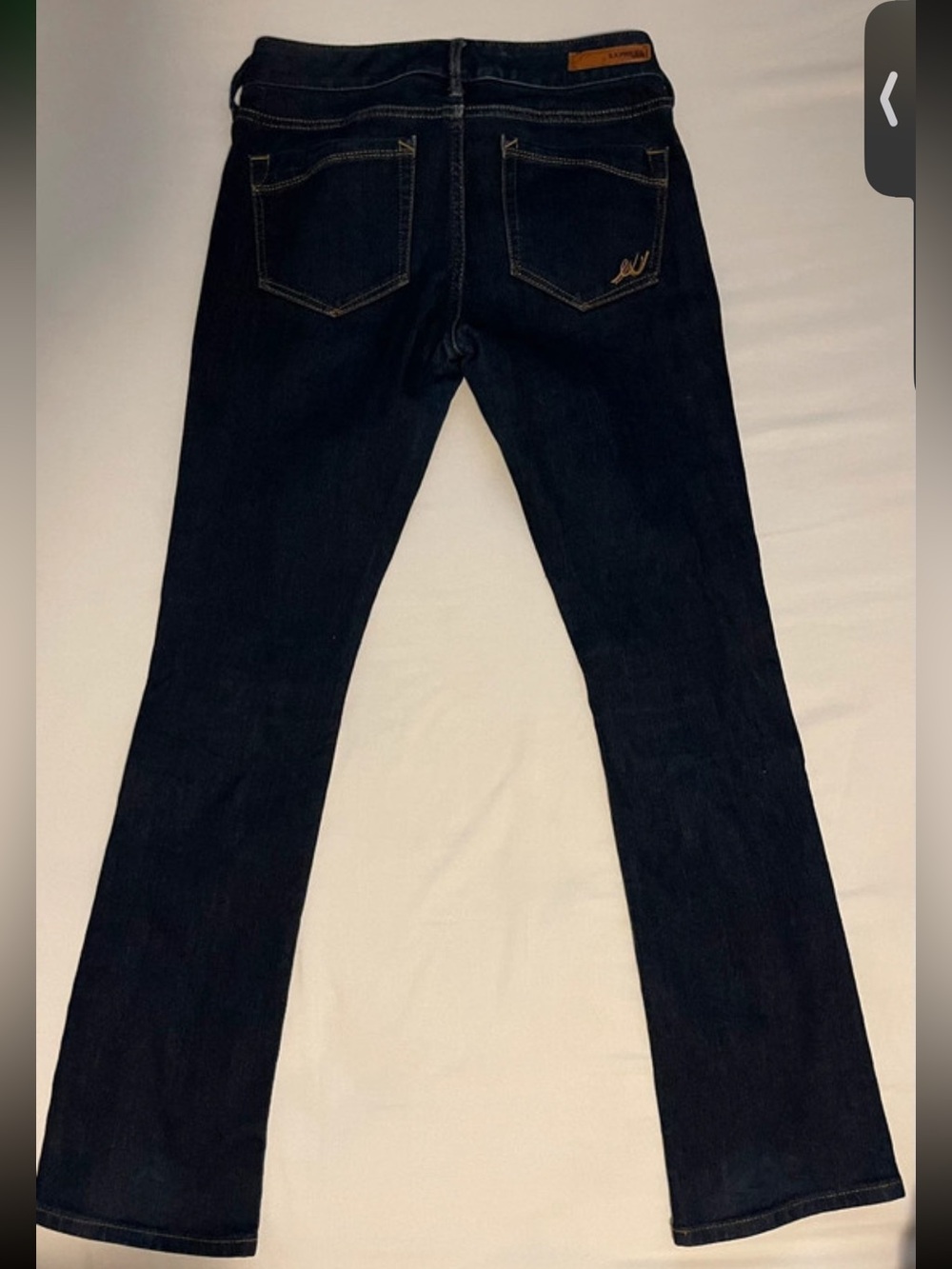 Women's Dark Blue Straight-Leg Jeans- Express